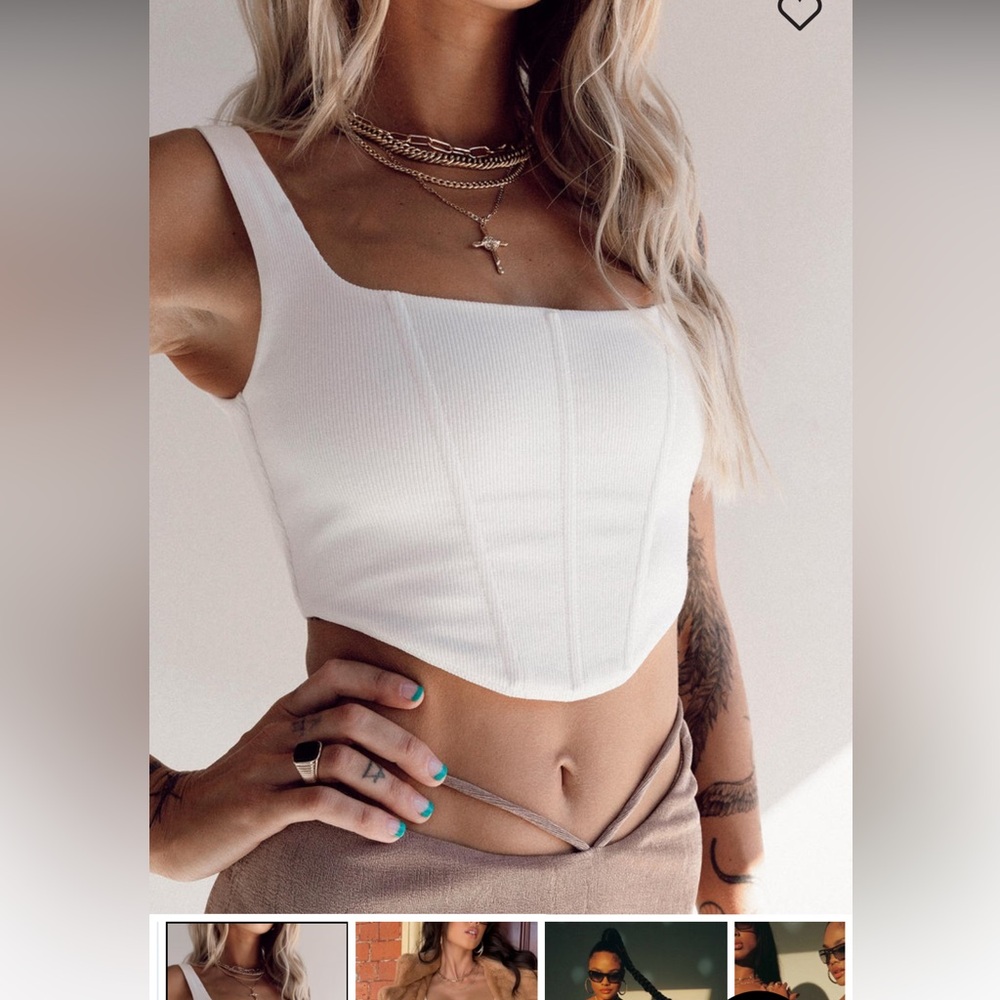 Princess Polly corset top white